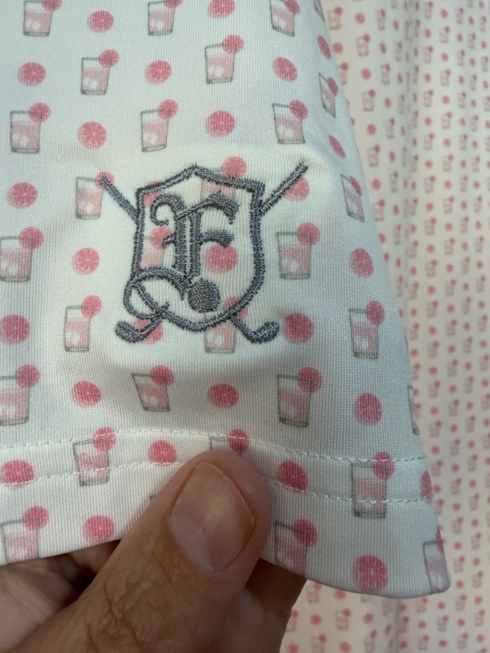 Lowcountry Collection Polo Shirt Mens Large White Pink Cocktail Print Golf - Picture 3 of 5